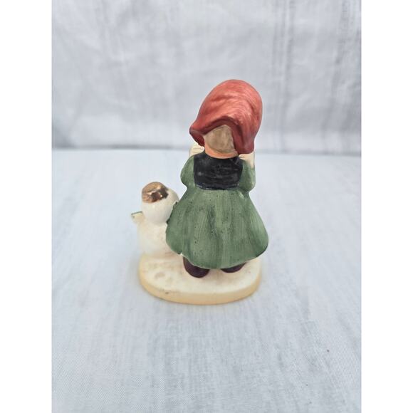 Vintage Napco Ware X8366 Ceramic Girl with Snowman Christmas Decor 1950s - Picture 2 of 4